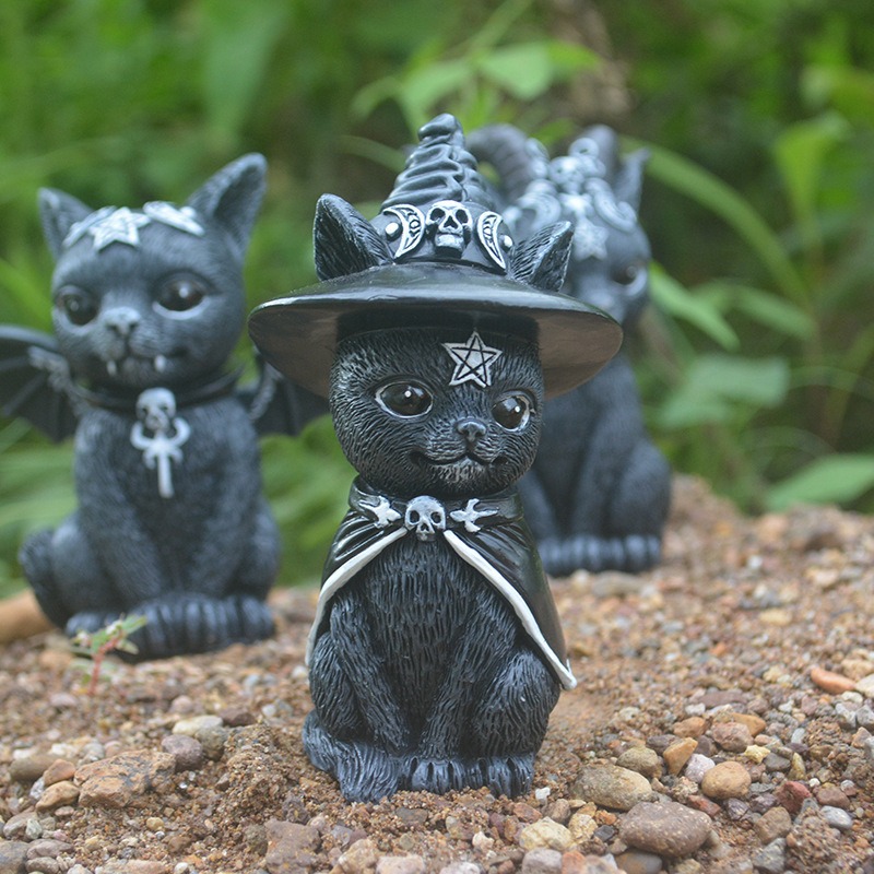 Halloween Magische Katze Harz  – Bonsai Garden Desk Bewertung und Preis